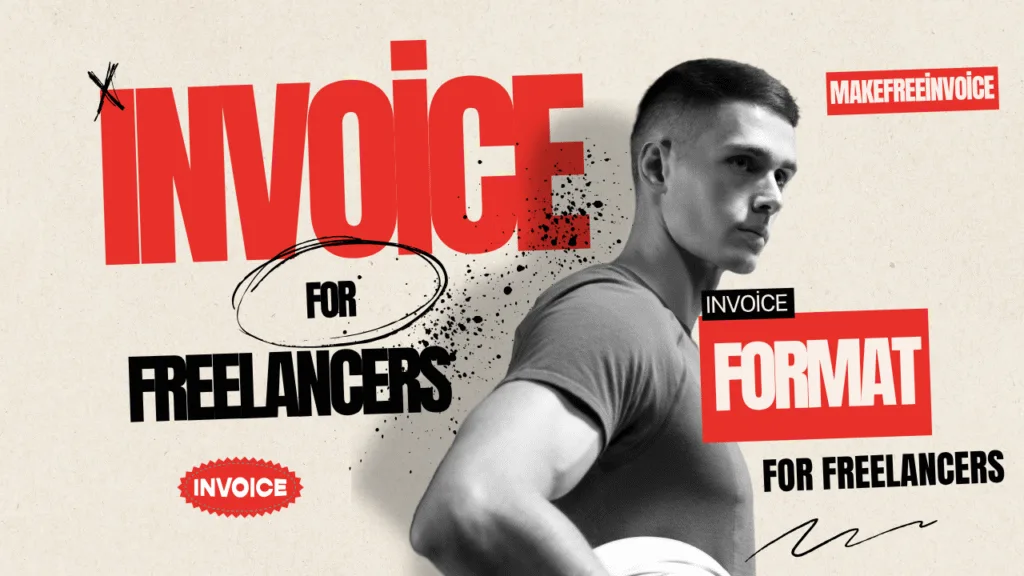 Professional invoice format for freelancers in India showing service breakdown, GST details, and payment options.