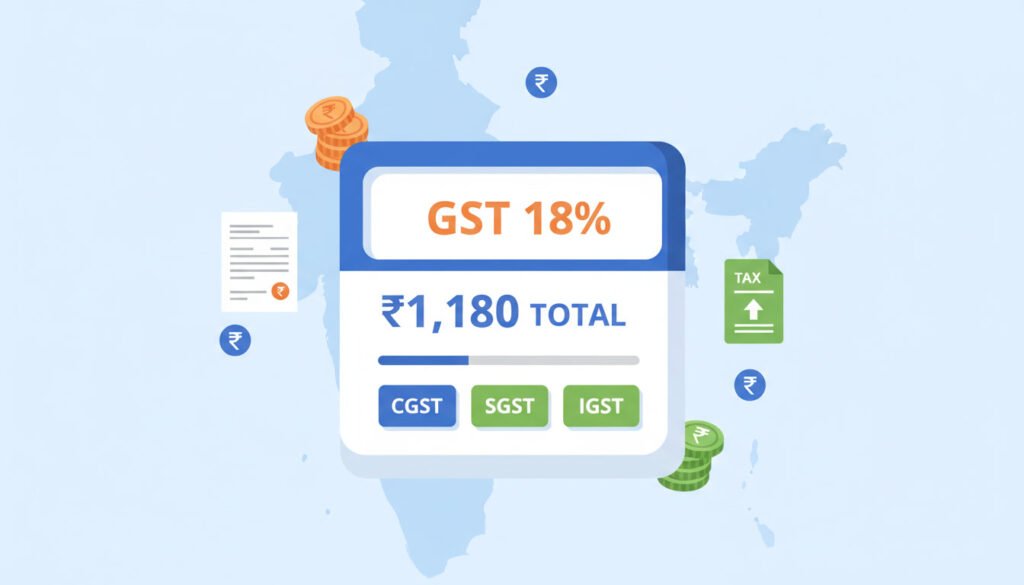 GST calculator online India showing GST amount and total price calculation